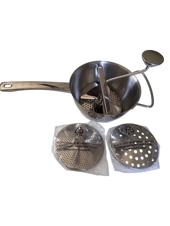 Other - Stainless Steel Food Mill 3 Interchangeable Discs For Sauces Purees Baby Food